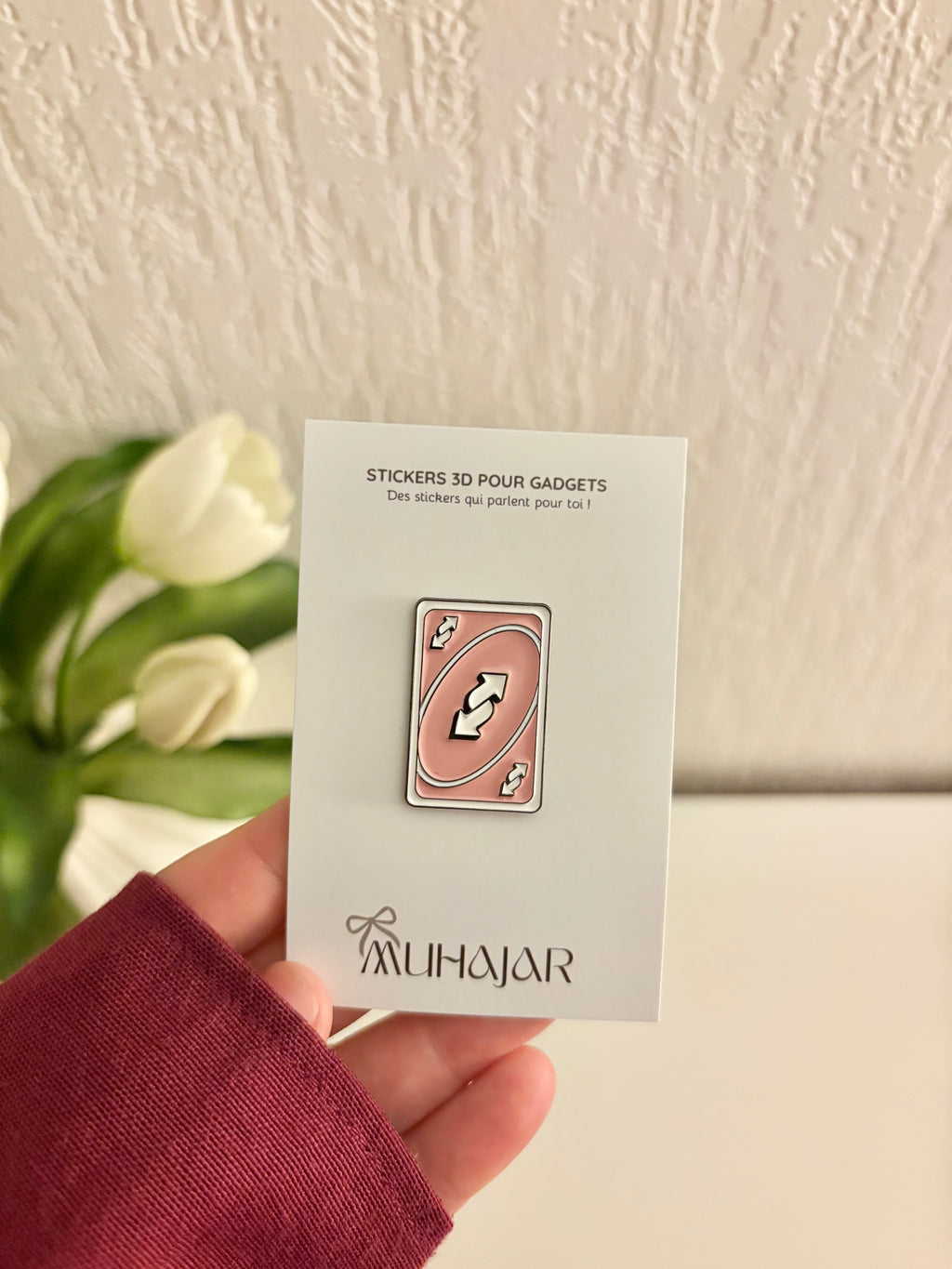 Stickers métal - Uno rose
