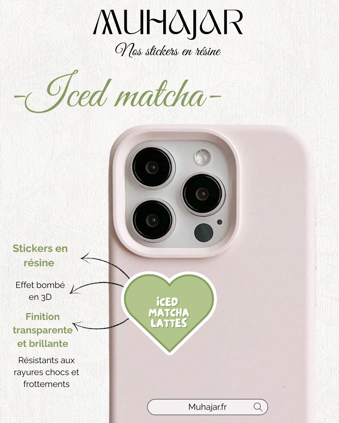 Stickers résine - Iced Matcha