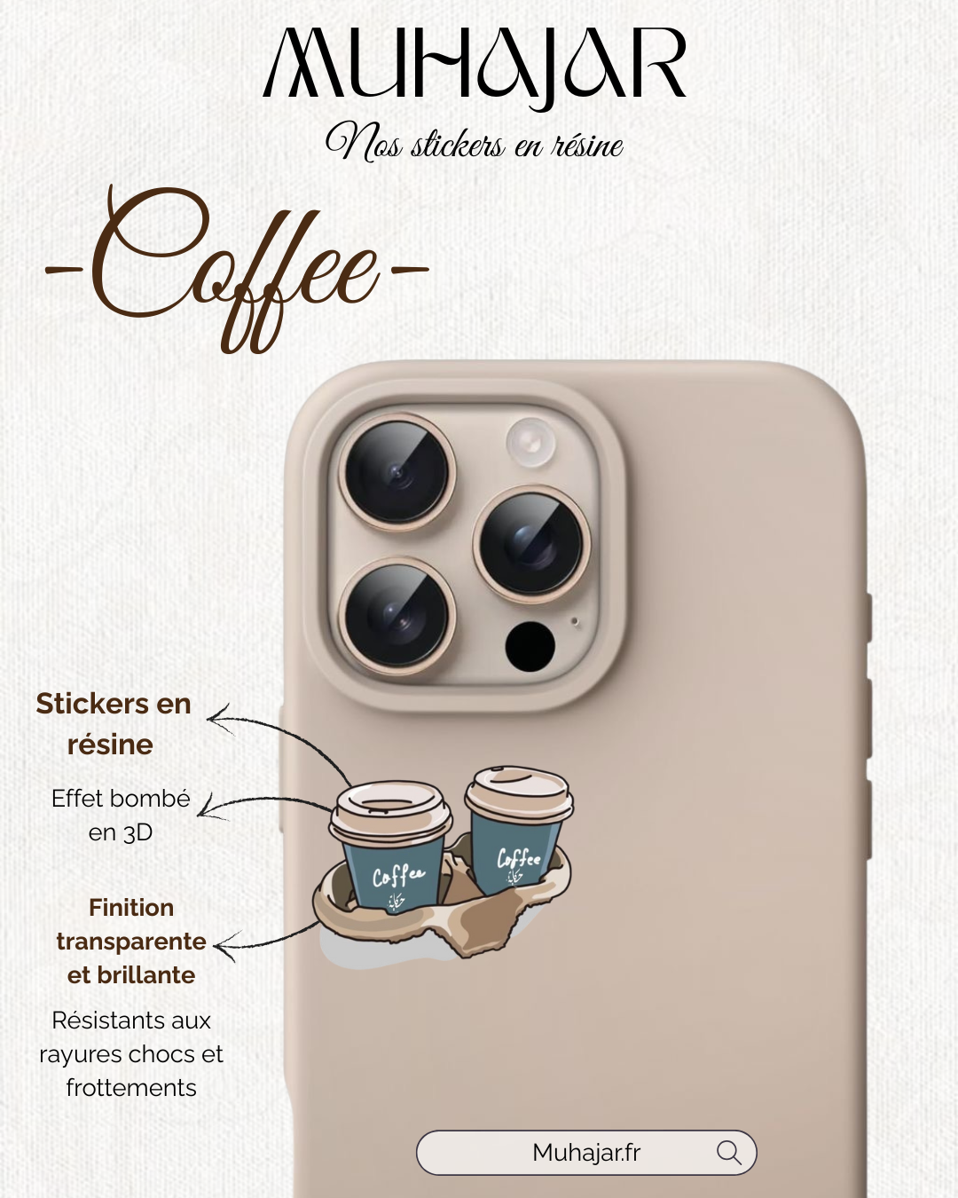 Stickers résine - café