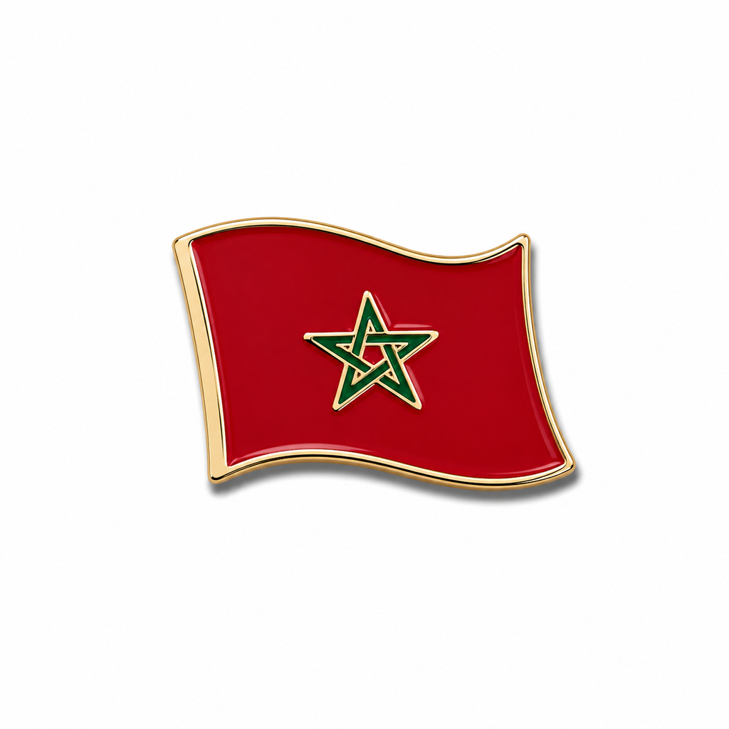 Stickers métal - Flag Maroc