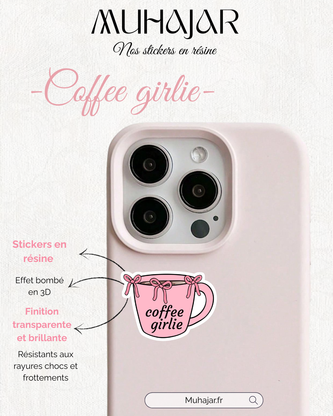 Stickers résine - Coffee Girly
